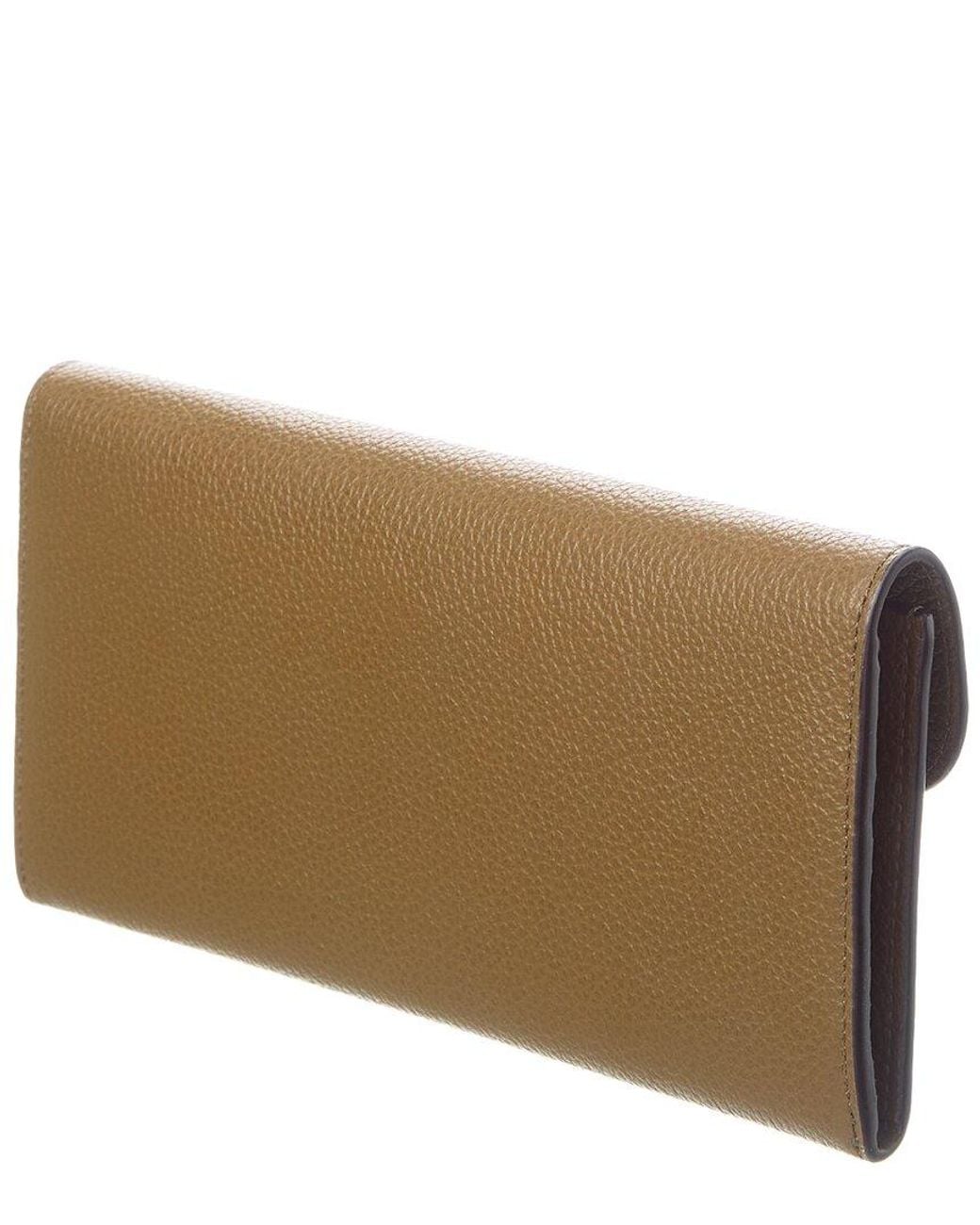 Totême Brown T-Lock Leather Continental Wallet