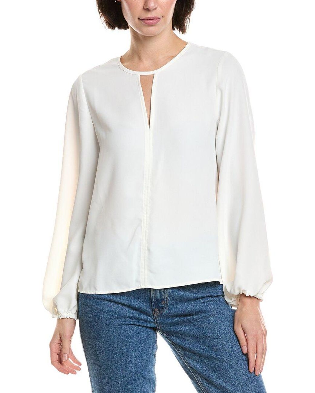 Vince Camuto Front Keyhole Top in White | Lyst UK