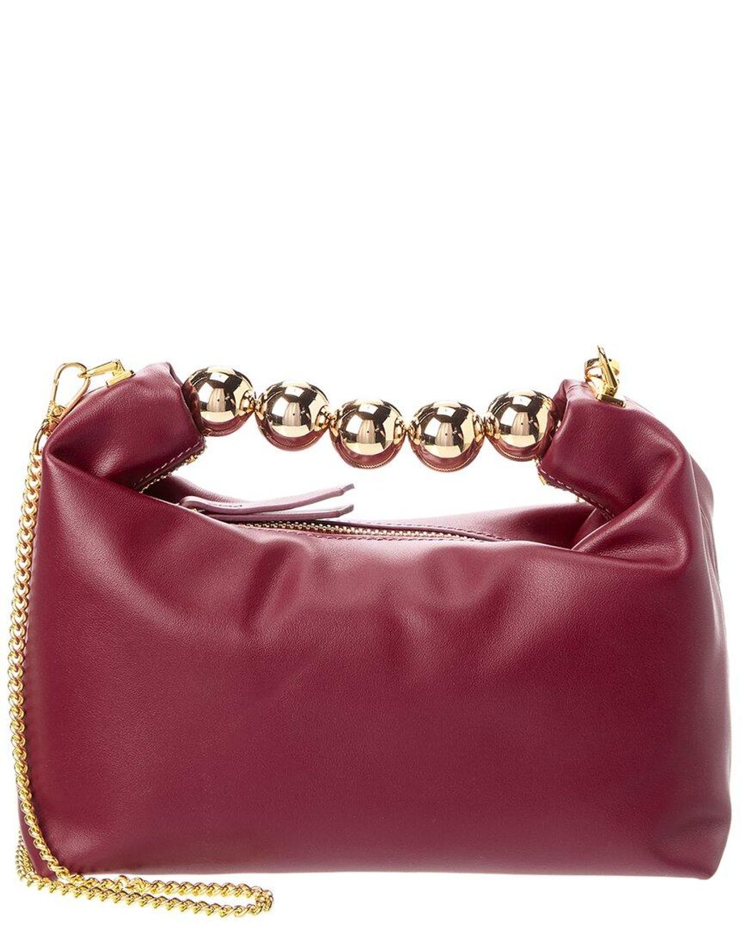 Tiffany & Fred Paris Red Smooth Metallic Leather Top Handle Crossbody