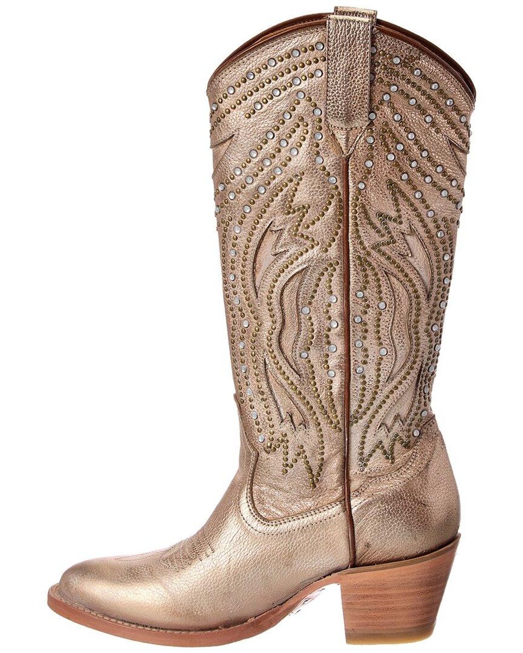 Frye Natural Shelby Studded Leather Boot