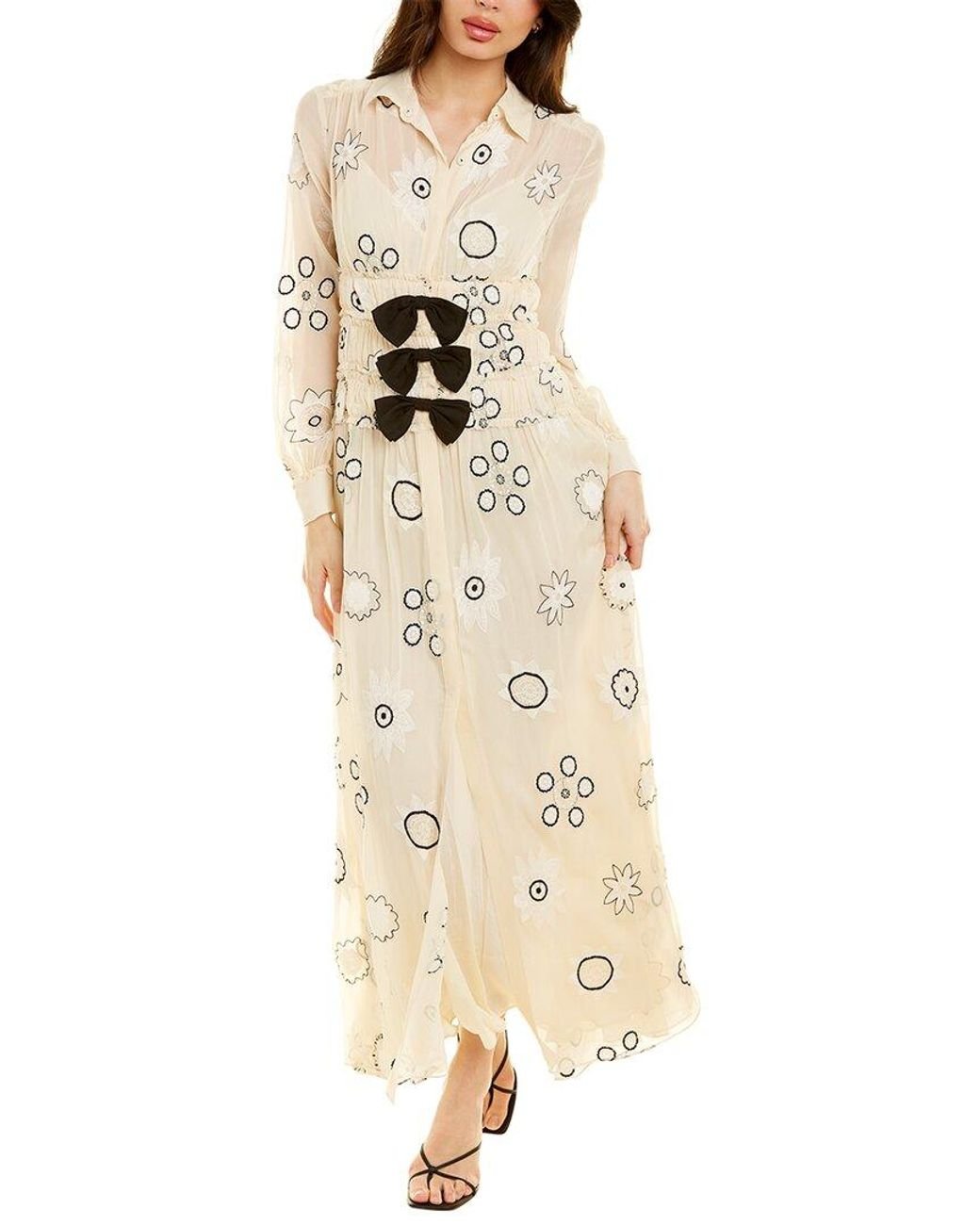 Rebecca taylor tiered cotton & silk maxi dress Clearance