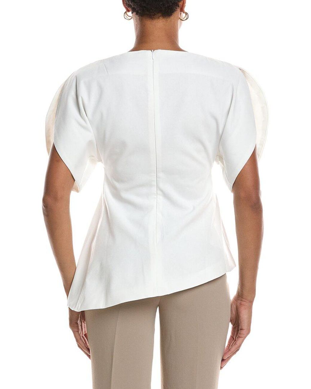 Estellina White Drape Top
