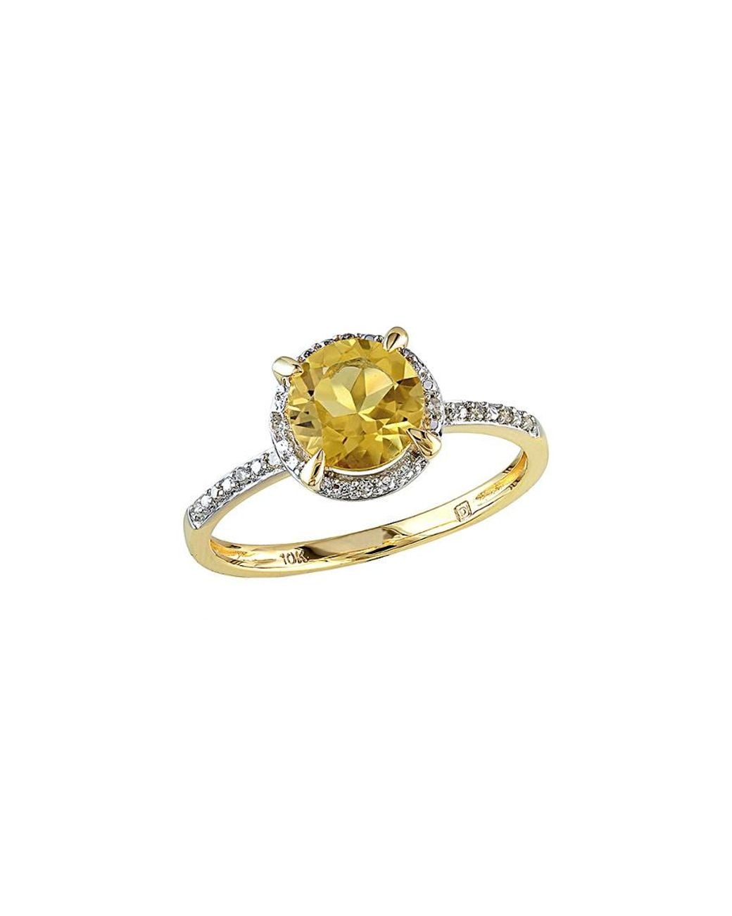 Rina Limor Metallic 10K 1.30 Ct. Tw. Diamond & Citrine Ring