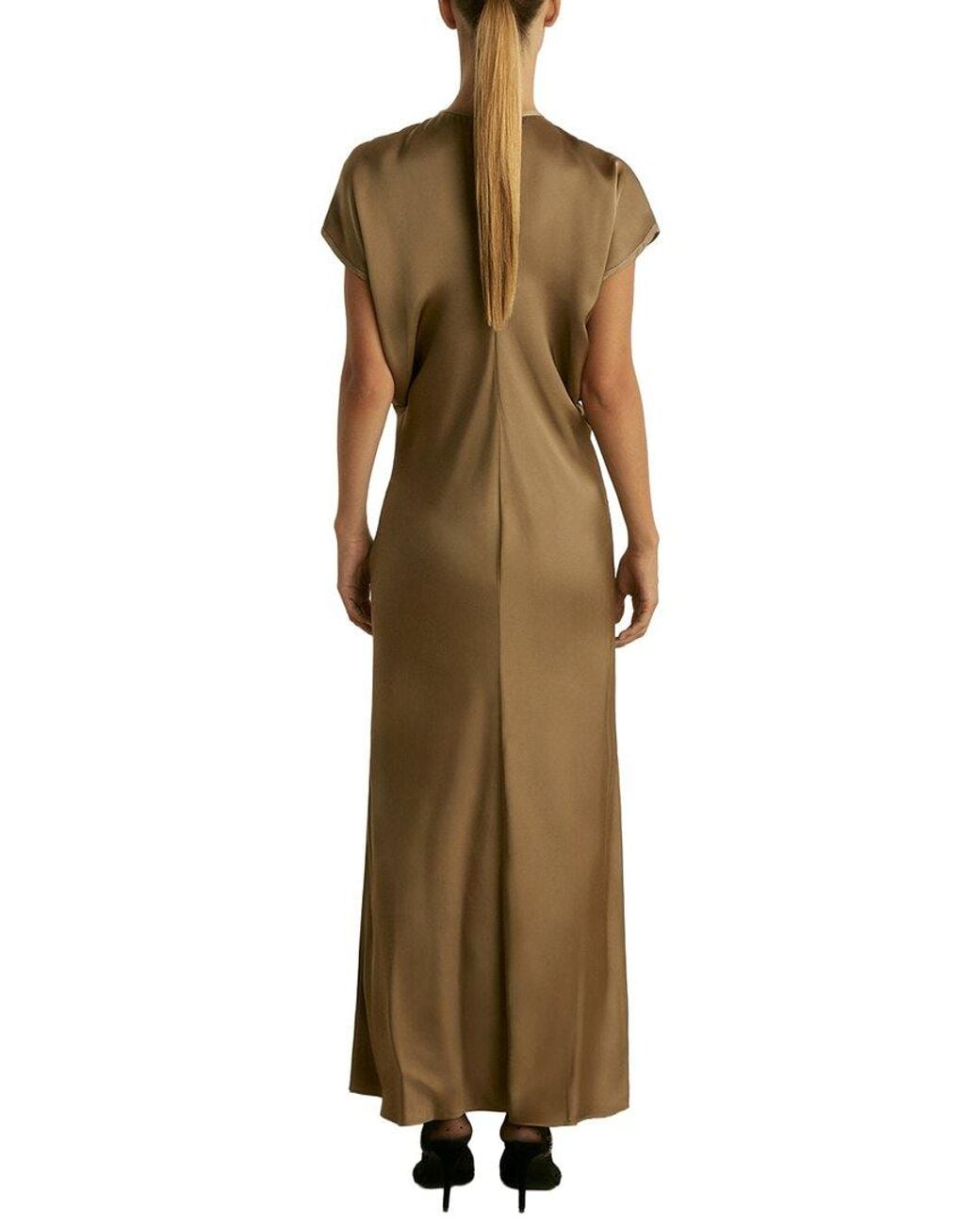 Reiss Brown Kora Satin Dress