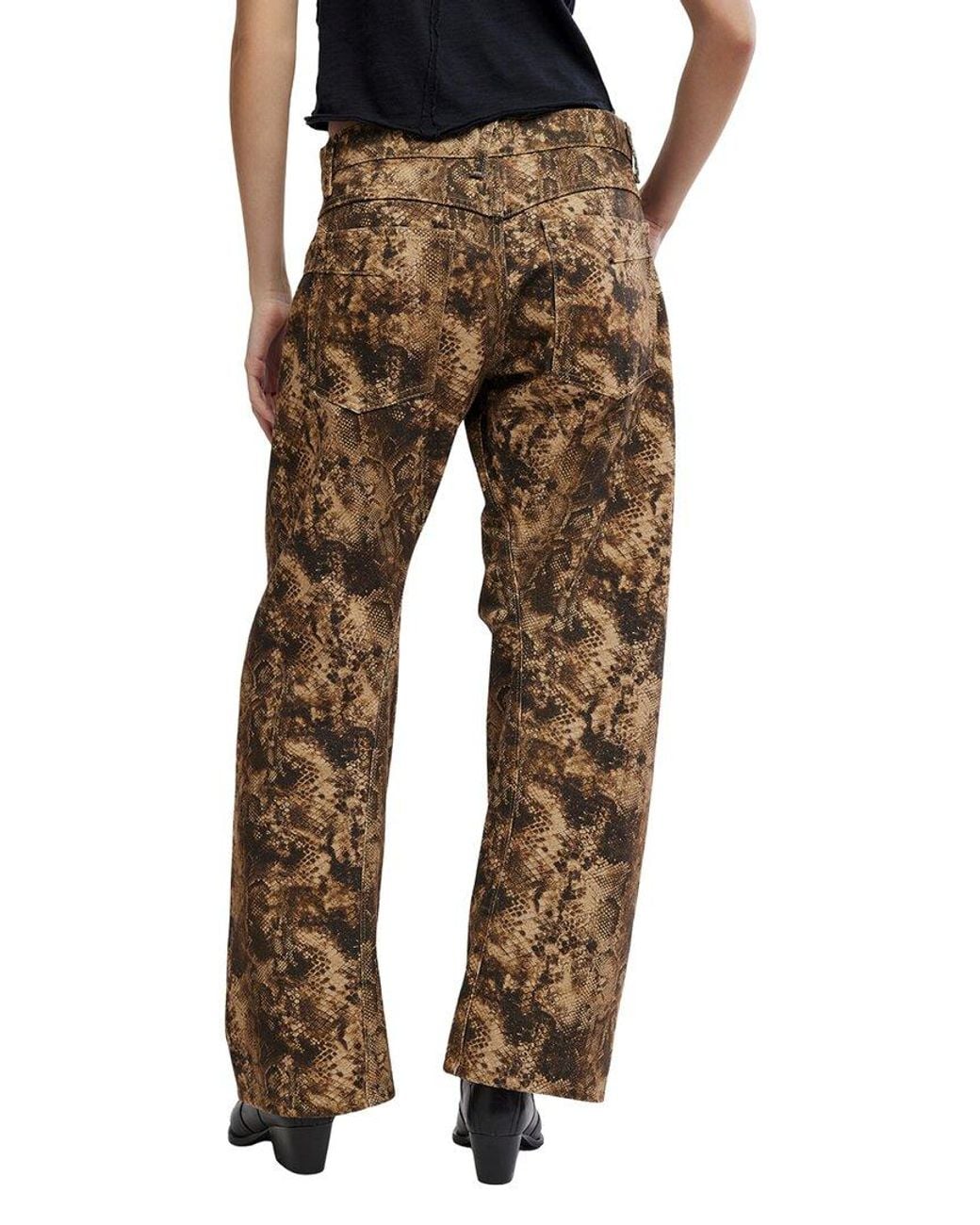 Free People Multicolor Fable Low Rise Printed Boyfriend Jean