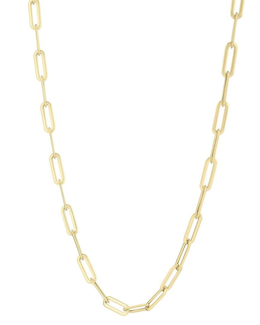 Italian Gold Natural 14K Paperclip Necklace