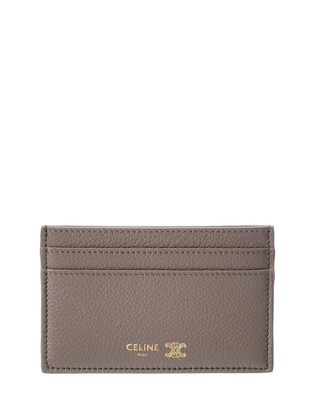 Céline Gray Medium Leather Card Holder