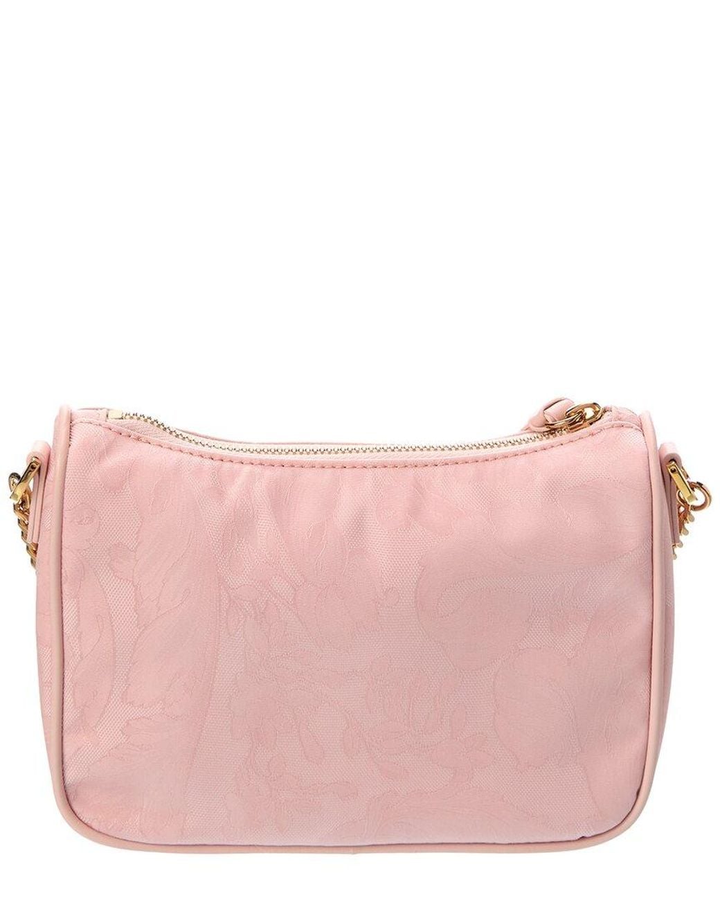 Versace Pink Medusa Canvas & Leather Shoulder Bag