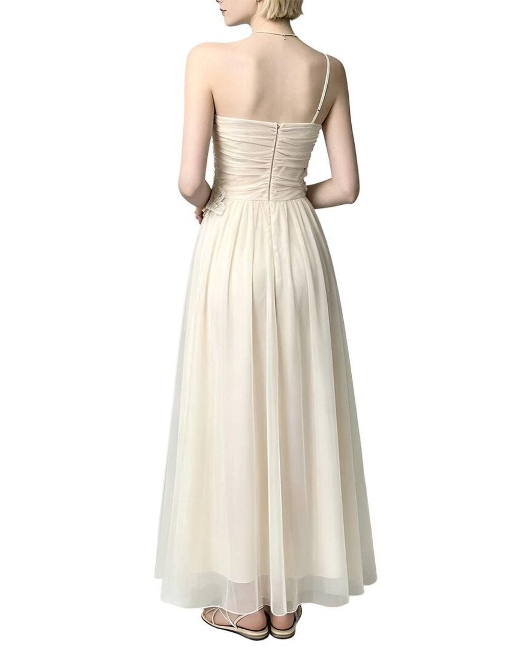 Linda Charm Natural Sleeveless Maxi Dress