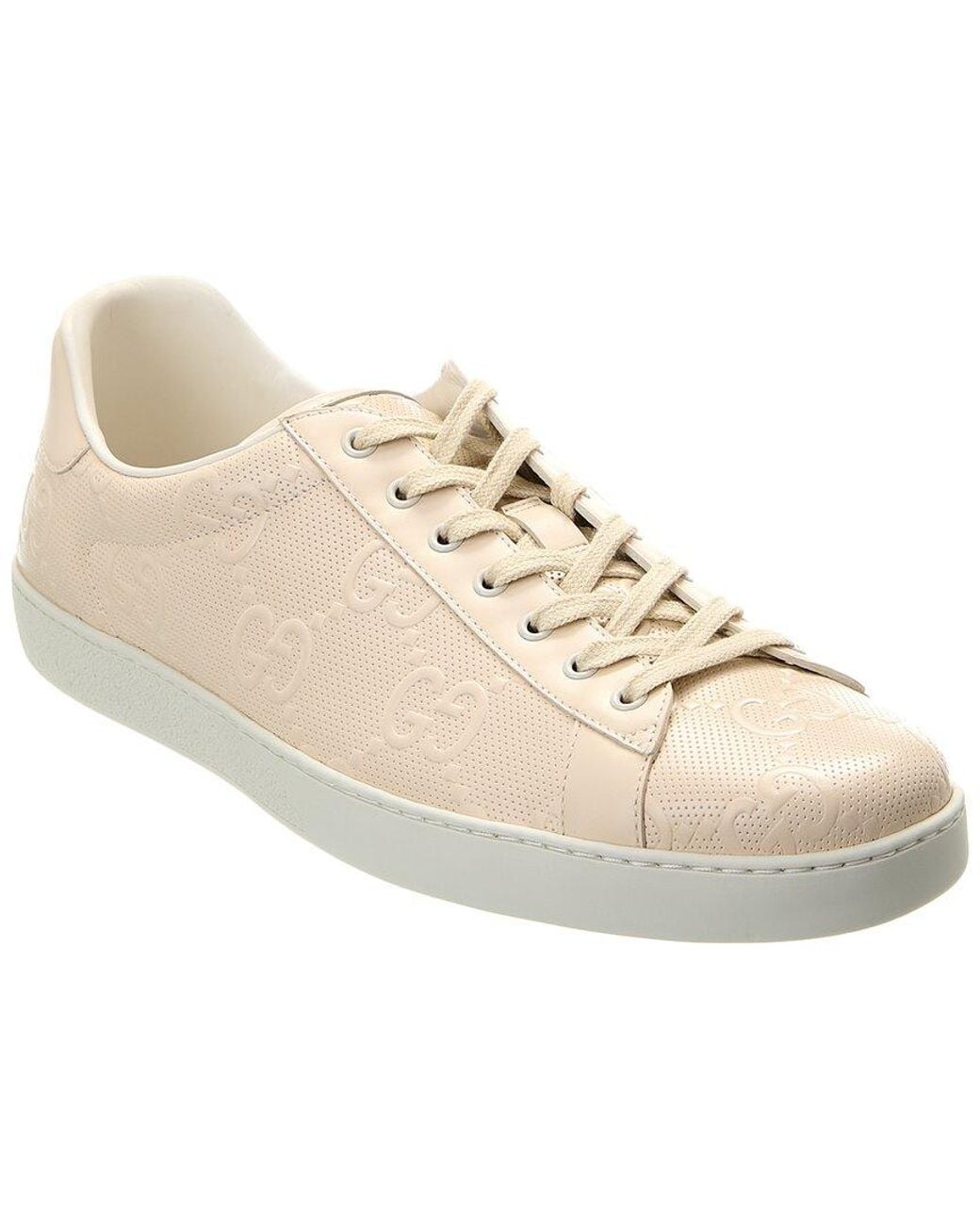 Gucci Natural Interlocking G Leather Sneaker for men