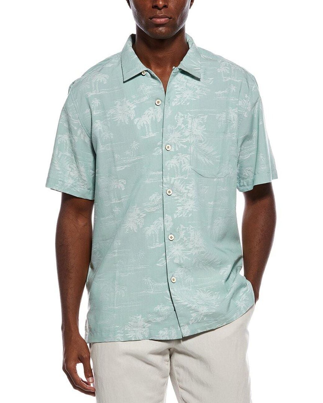 Tommy Bahama Blue Coastal Ease Palm Visions Shirt for men