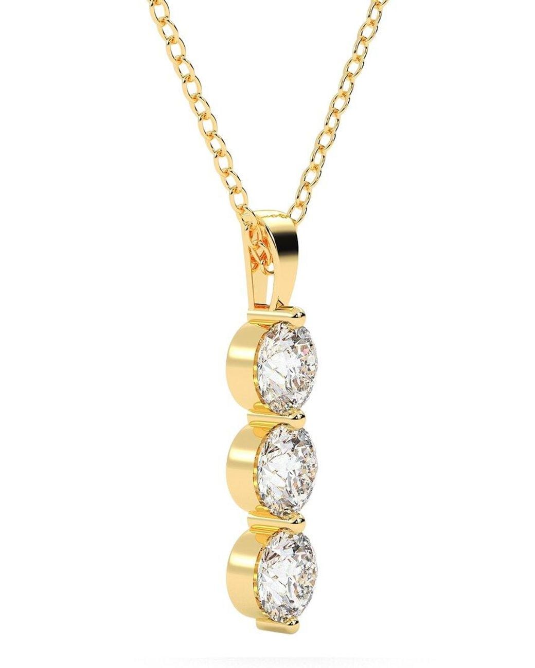 Diamond Select Cuts Metallic 14K 2.00 Ct. Tw. Diamond Pendant Necklace