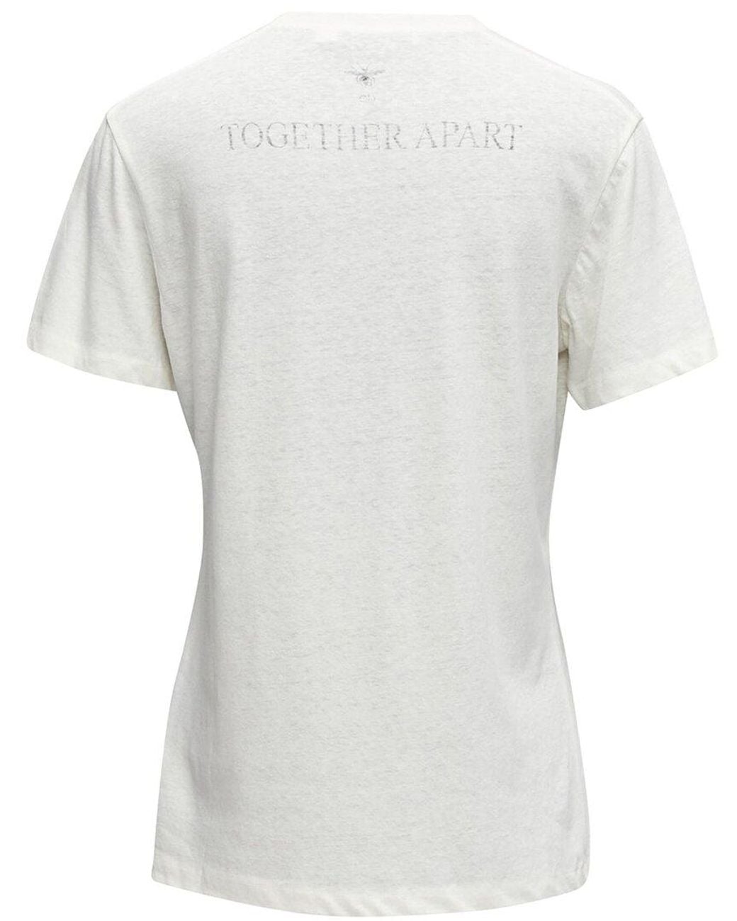 Dior White 2020 Linen T-Shirt, Size Int (Authentic Pre-Loved)