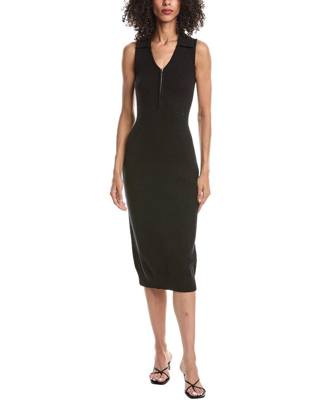 GUIZIO Black Calesia Midi Dress