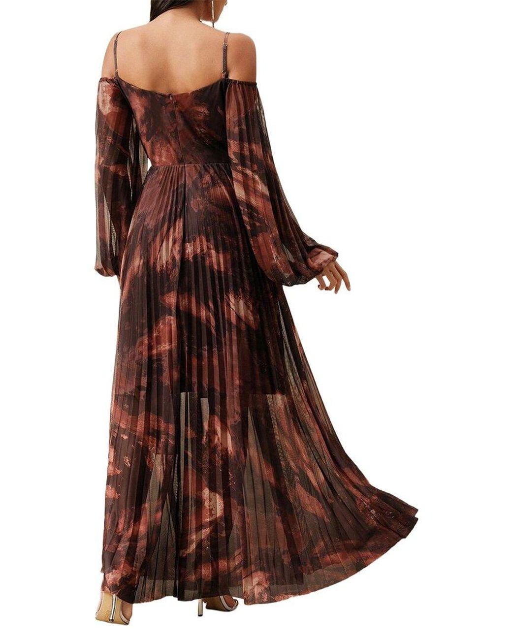 COLON DIANA Brown Print Maxi Dress