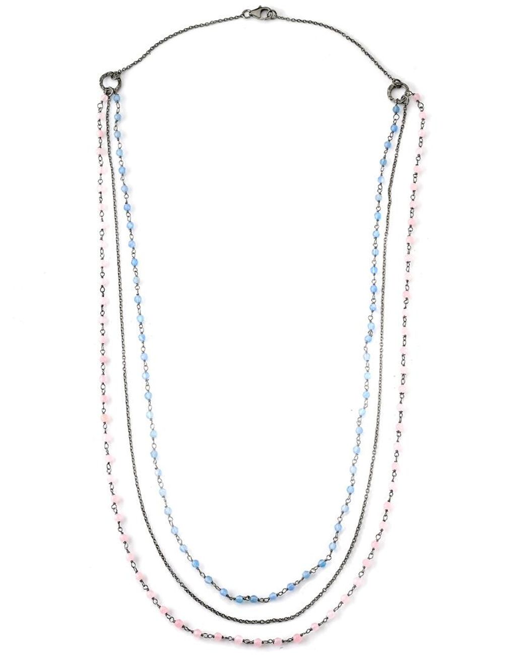 Samuel B. White Rose Quartz & Chalcedony Layered Necklace