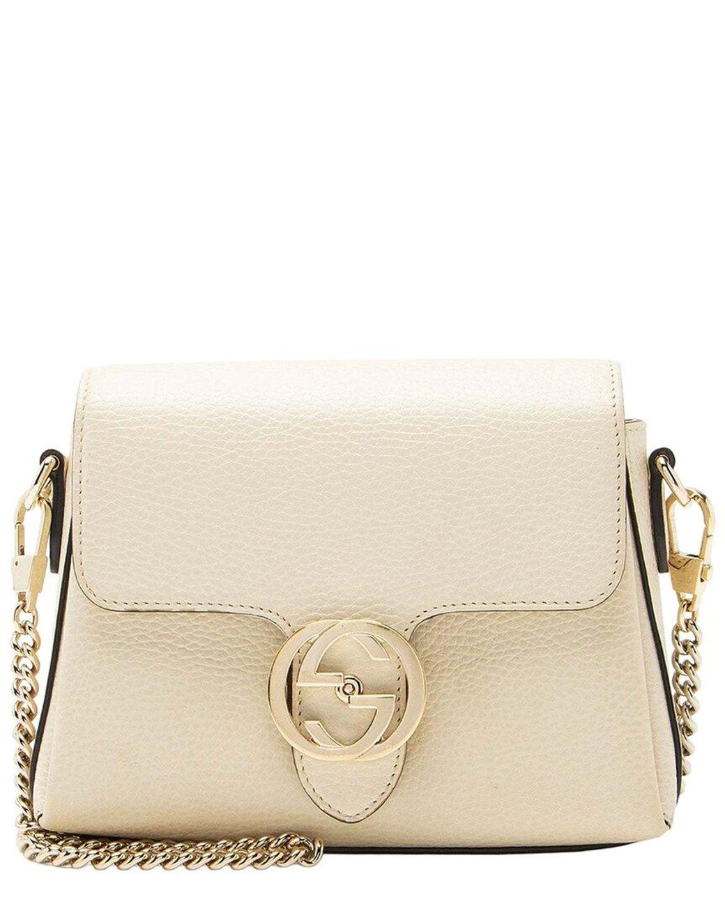 Gucci Natural Beige Leather Interlocking G Small Crossbody (authentic Pre-loved)
