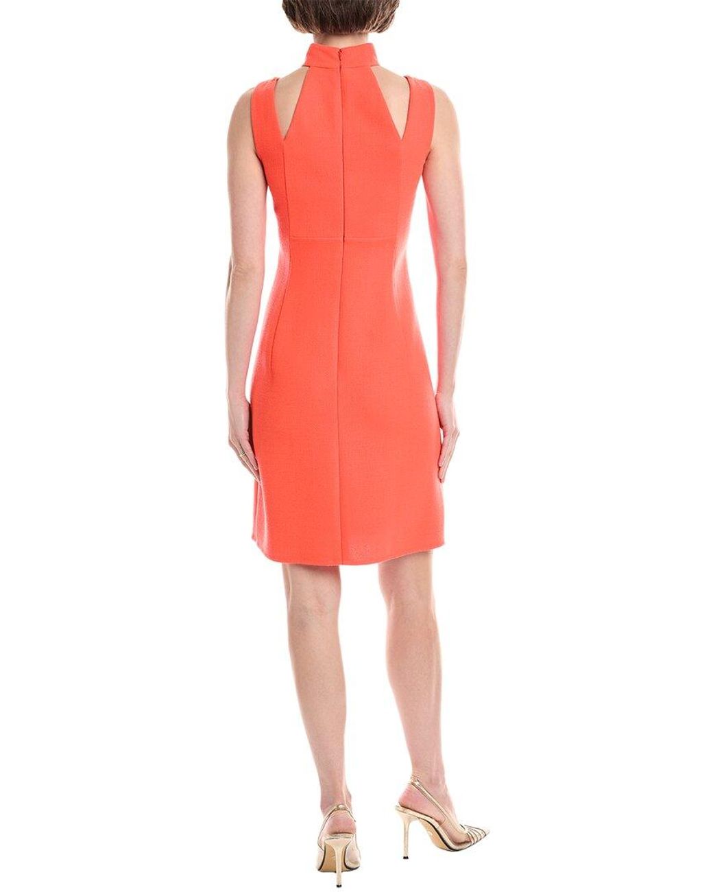 Akris Red Halter Wool Sheath Dress