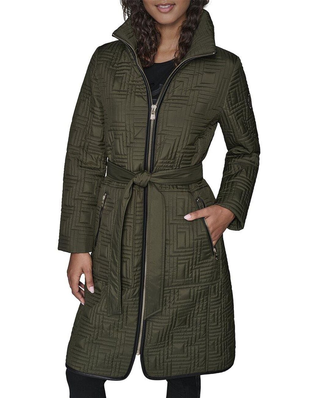 Karl Lagerfeld Green Quilted Coat