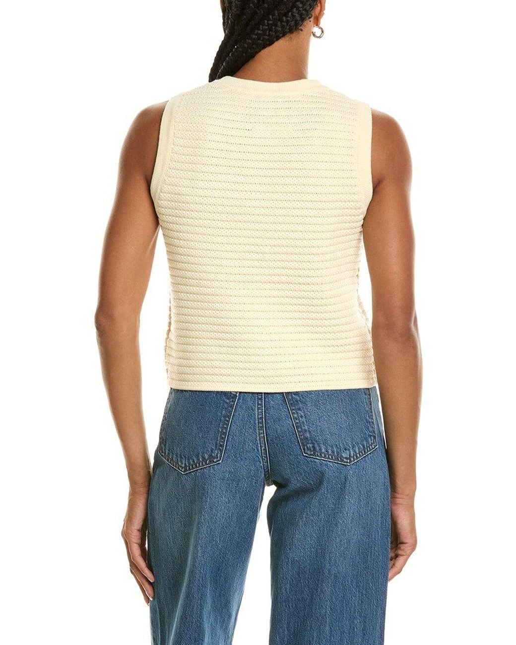 525 America Blue Button Through Textured Vest