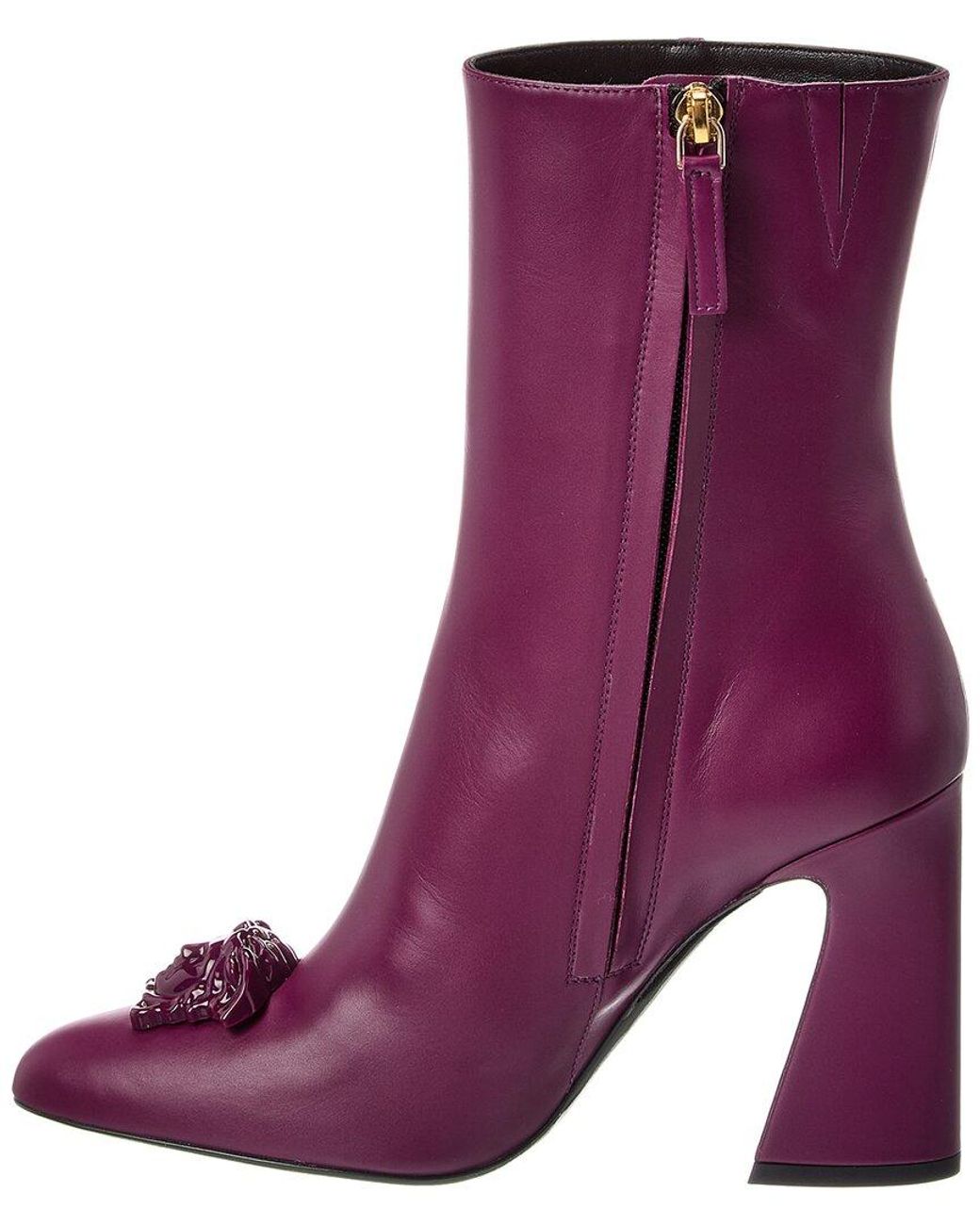 Versace Purple Medusa Leather Boot
