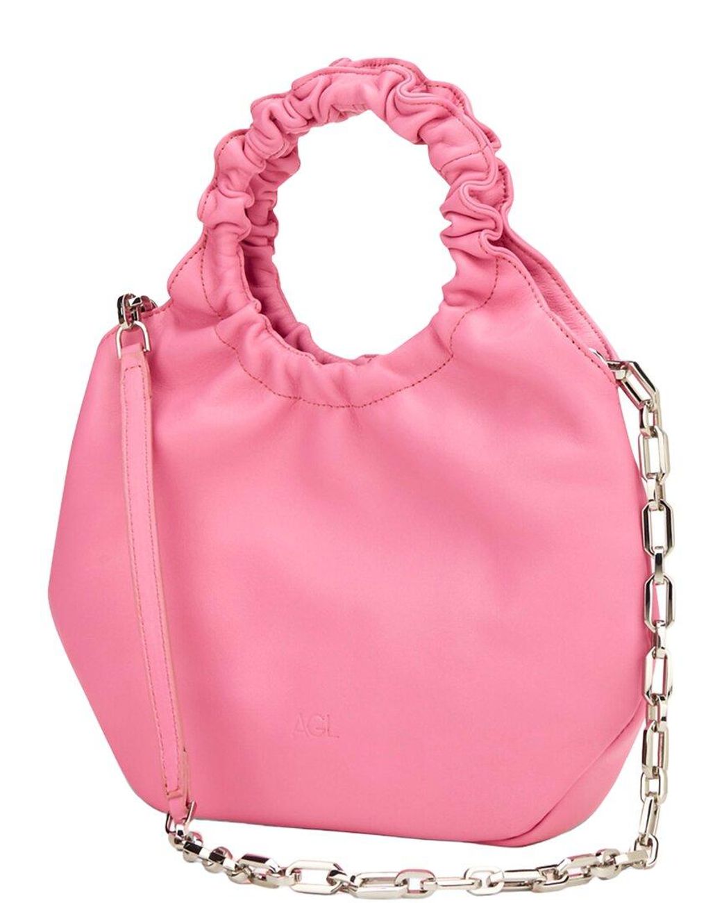 Agl Attilio Giusti Leombruni Pink Mini Gretty Leather Tote