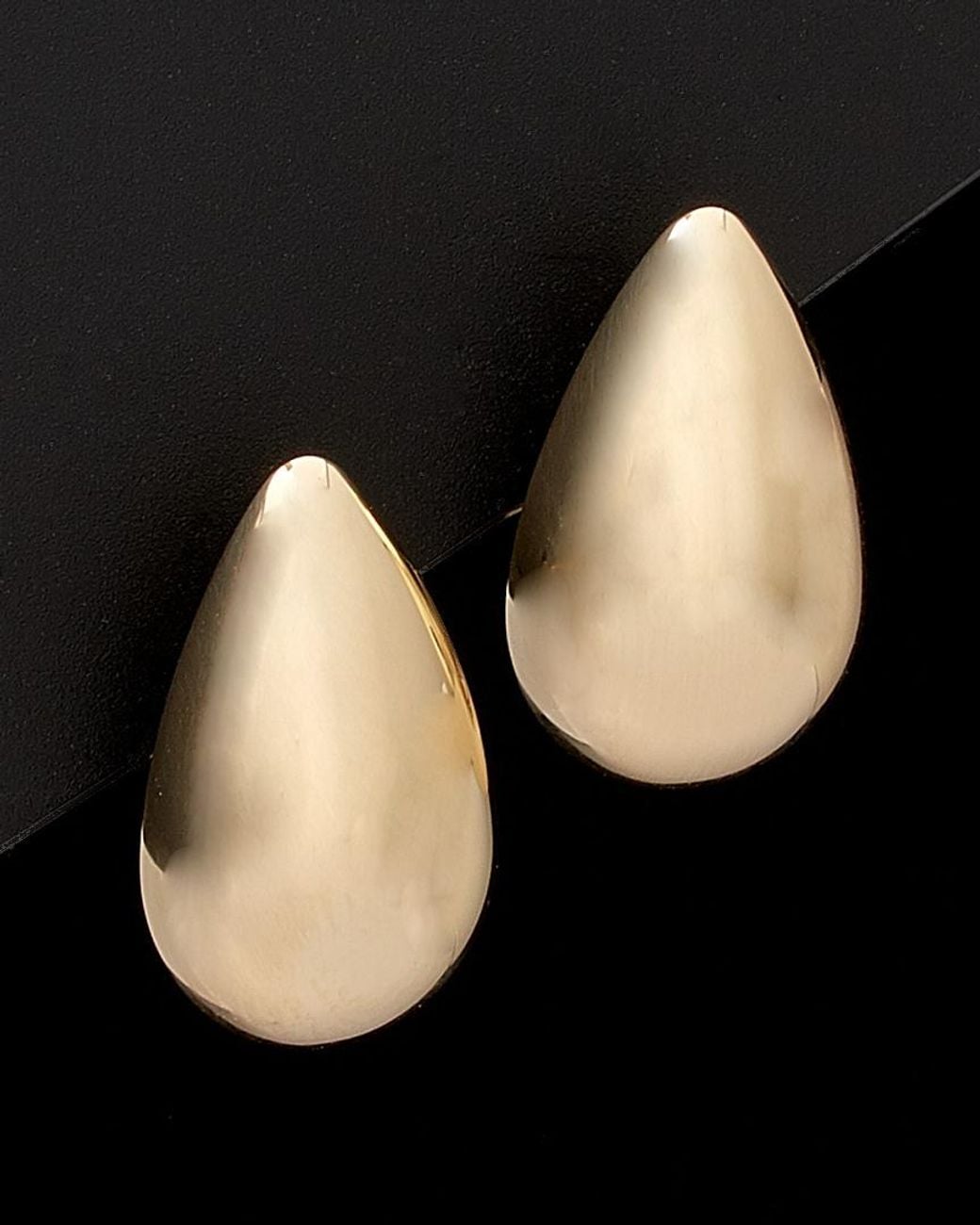 Italian Gold Black 14k Teardrop Earrings