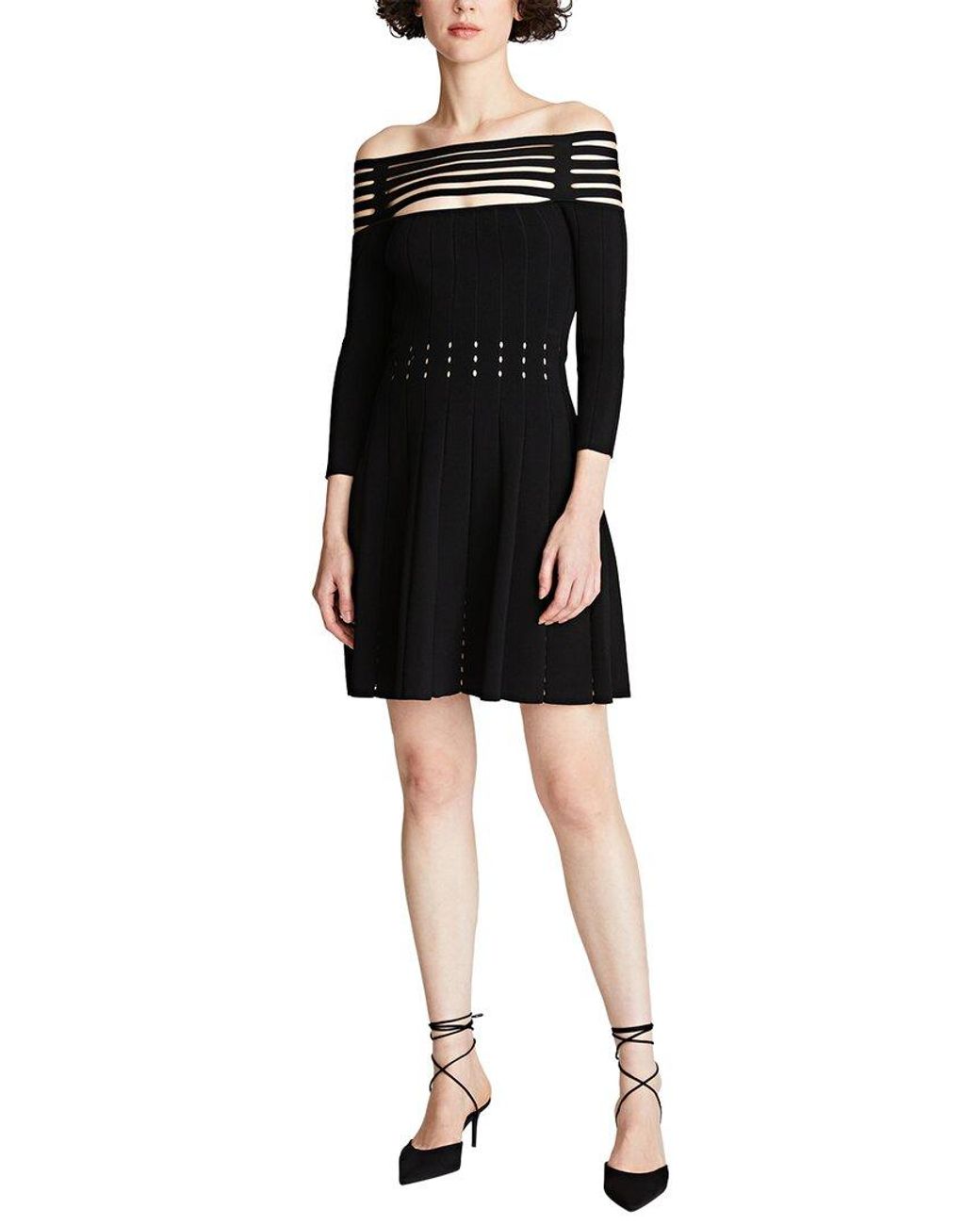 Halston Heritage Black Heather Dress