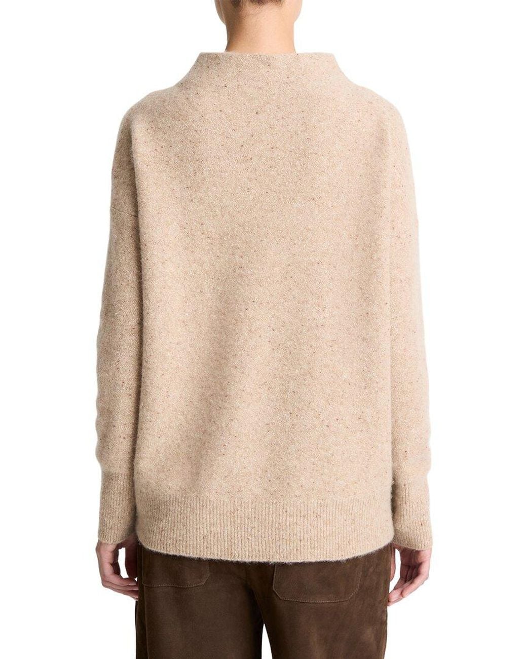 Vince Natural Donegal Funnel Neck 100% Cashmere Pullover