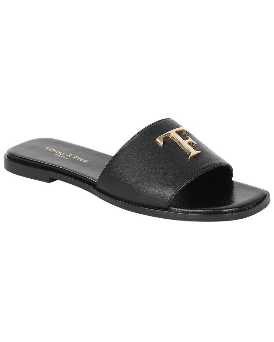 Tiffany & Fred Paris Black Leather Sandal