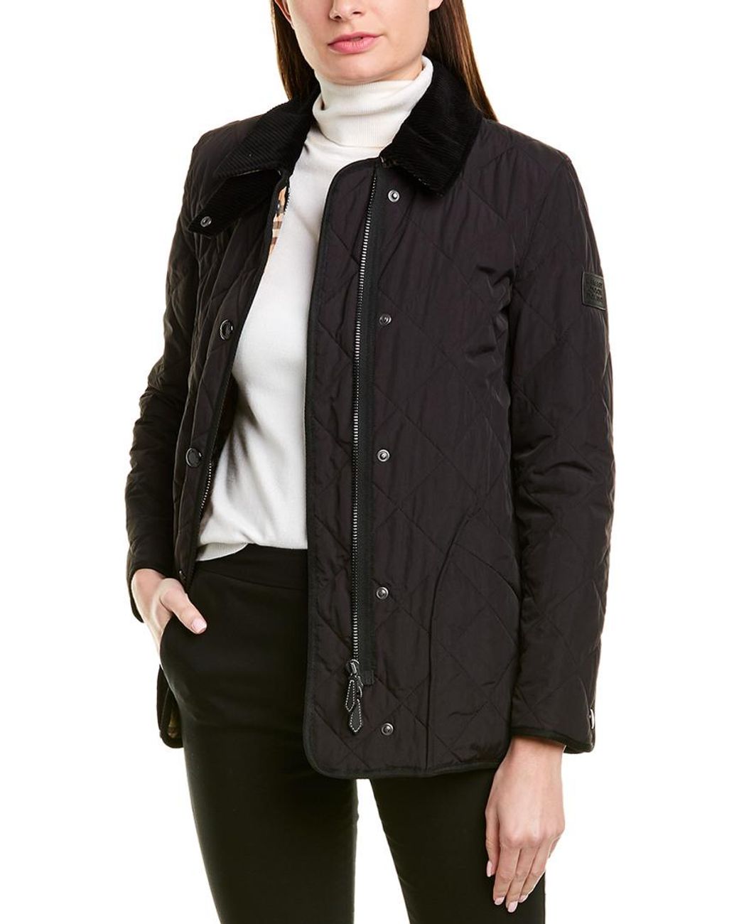 Burberry Corduroy Cotswold Quilted Barn Jacket, Black - Save 18% - Lyst
