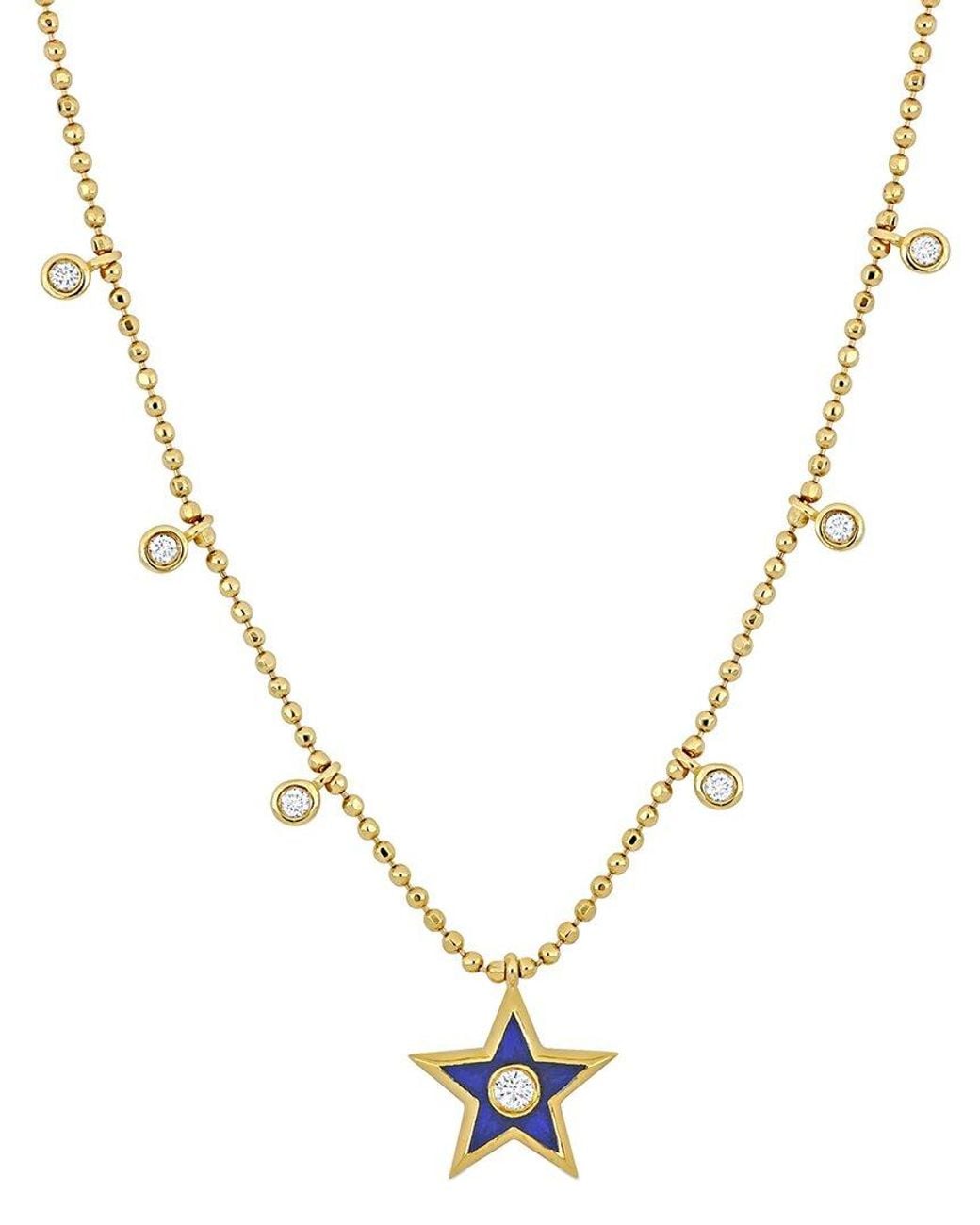 Rina Limor Metallic 14k 0.14 Ct. Tw. Diamond Star Charm Necklace