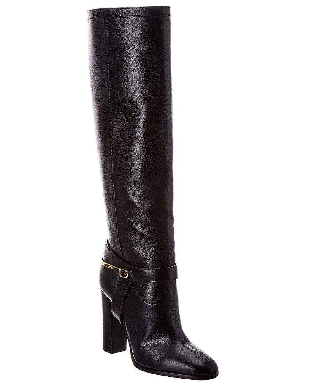 Celine Claude Leather Boot in Black Lyst