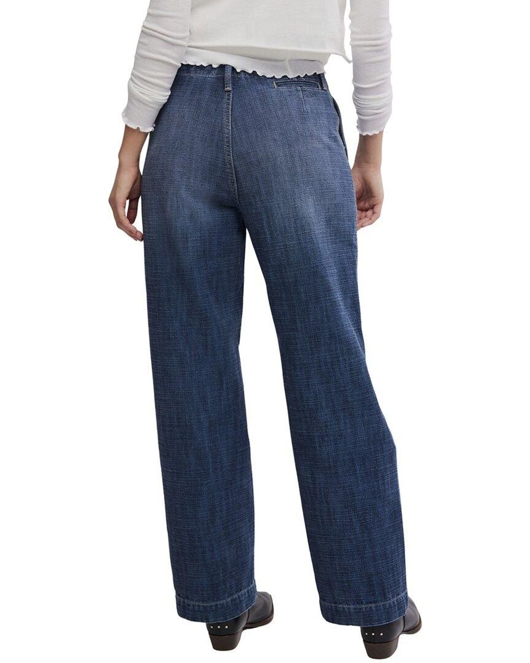 Free People Blue East Side Denim Straight Leg Jean