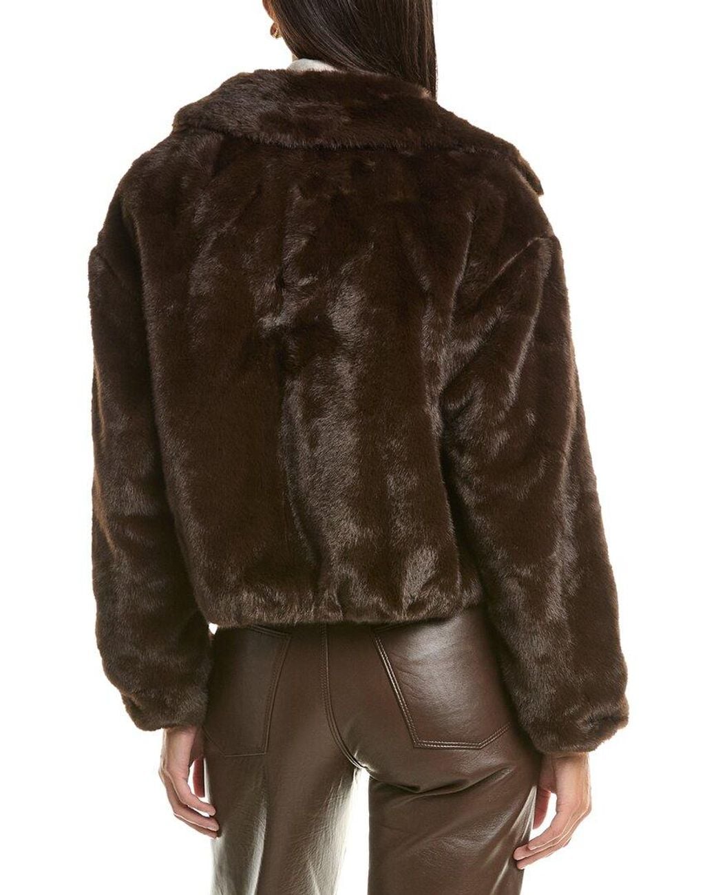 Cece Brown Zip Front Short Blouson Jacket