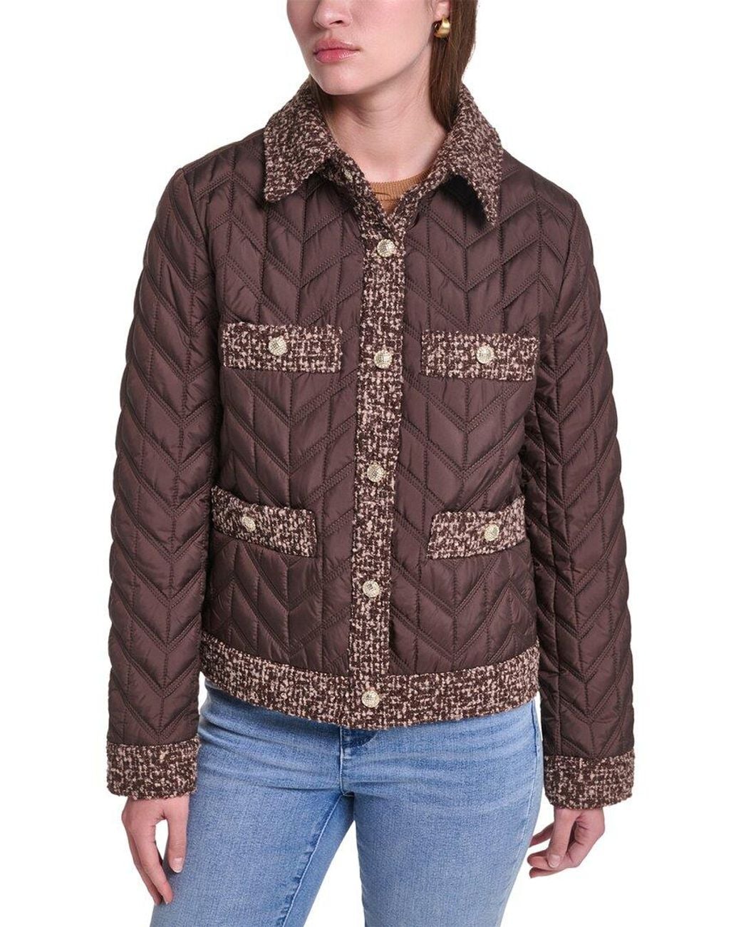 Karl Lagerfeld Brown Quilted Jacket
