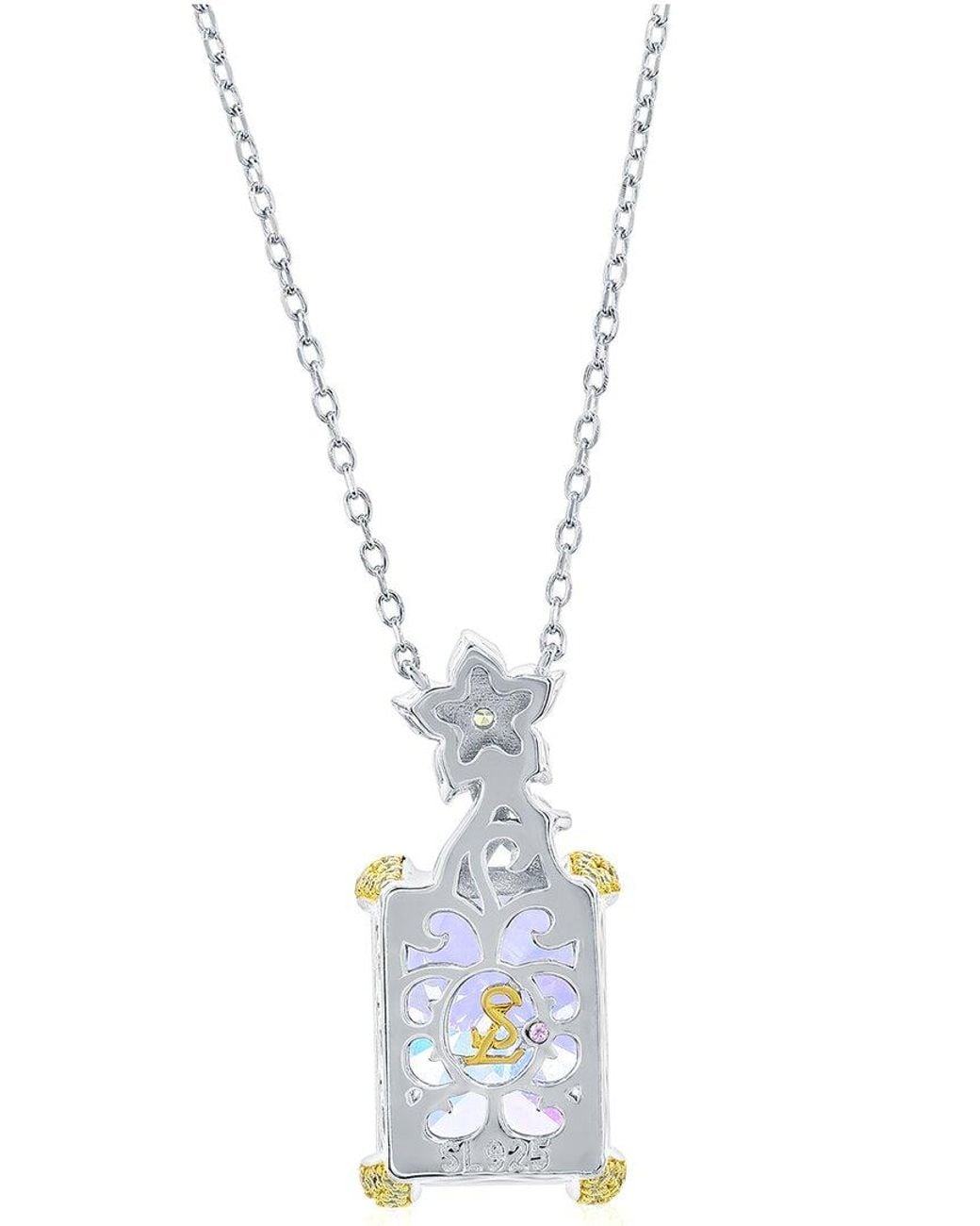 Suzy Levian CZ Jewelry Purple Suzy Levian Gala Collection Cz Solitaire Pendant