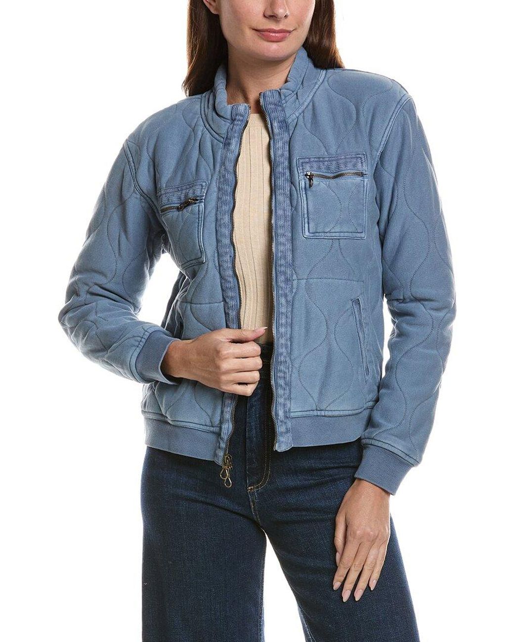 XCVI Blue Osment Quilted Bomber Jacket