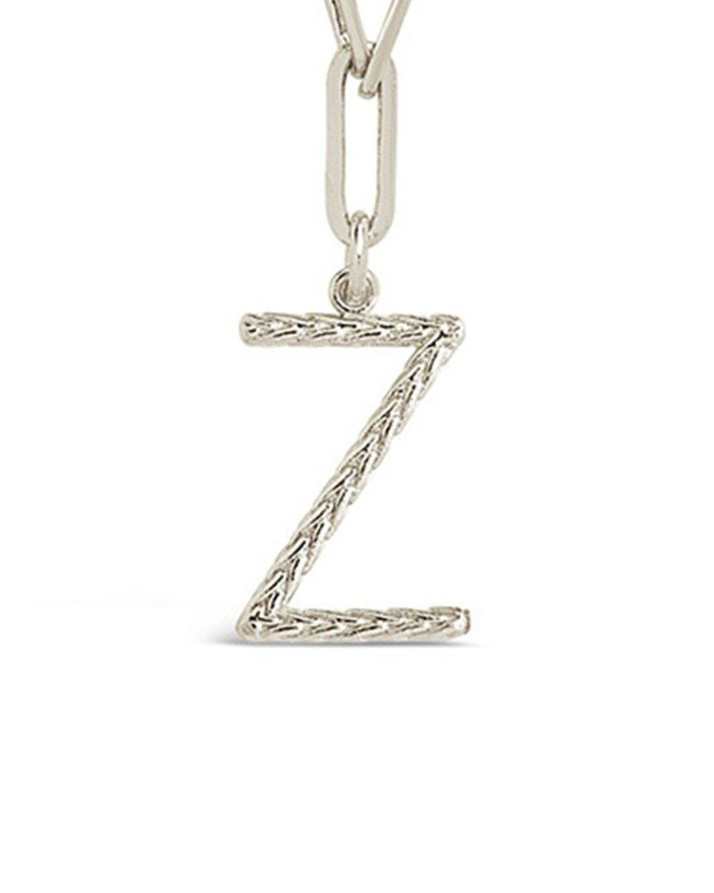 Sterling Forever Metallic Rhodium Plated Braided Initial Pendant Necklace (A-Z)