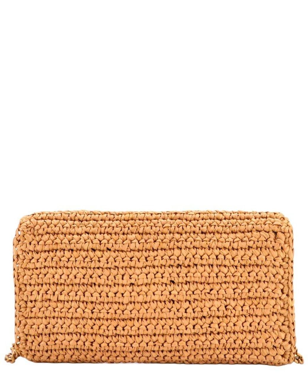 Saint Laurent Natural Woven Raffia Kate 99 Tassel Flap Bag Medium (Authentic Pre-Loved)