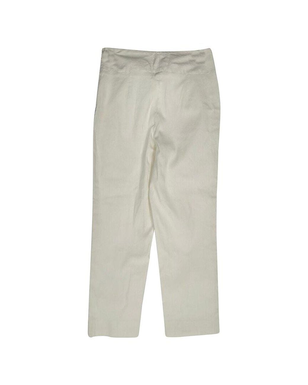 Chanel White Straight Leg Trouser, Size Eu (Authentic Pre-Loved)