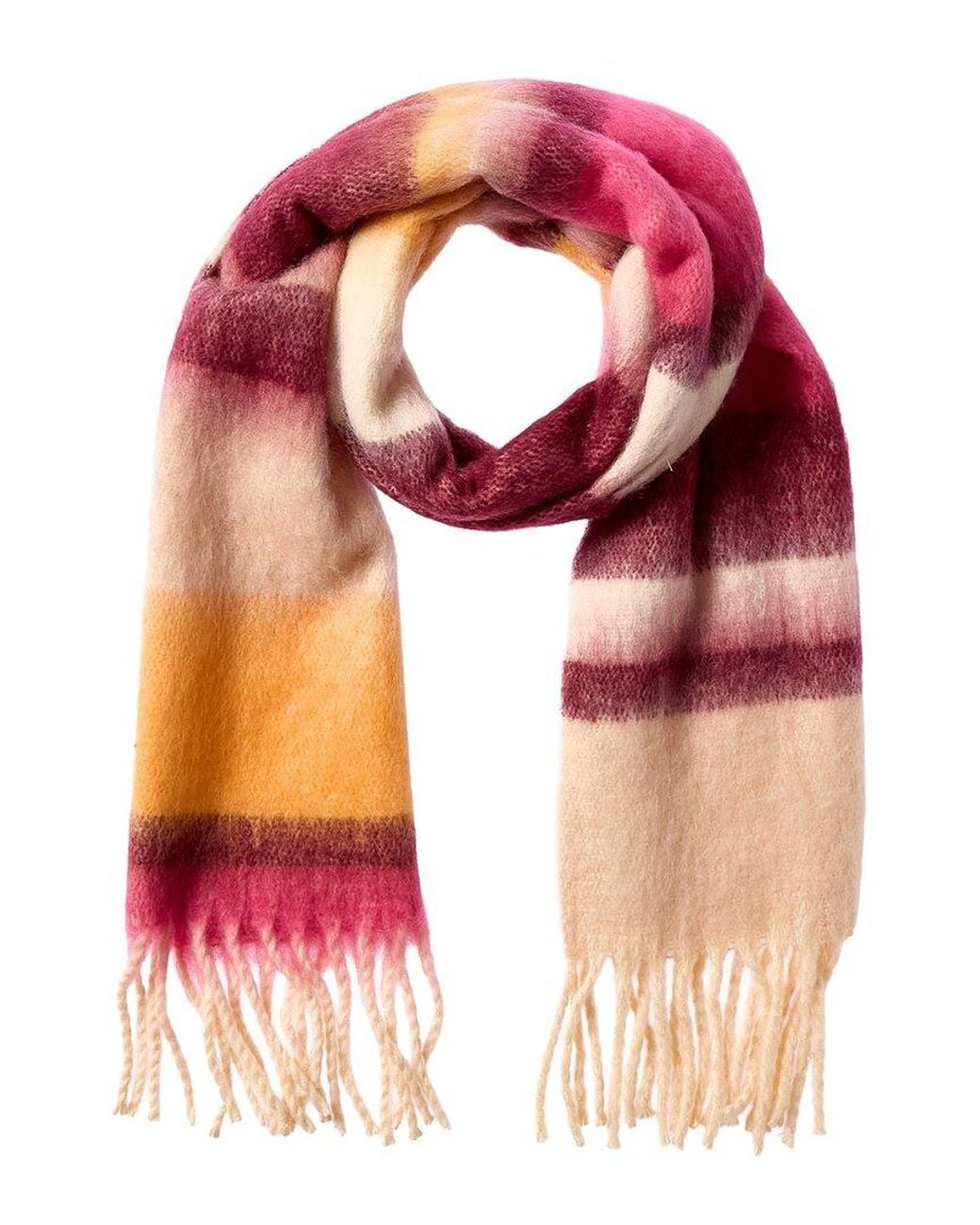 La Fiorentina Red Plush Fringe Scarf