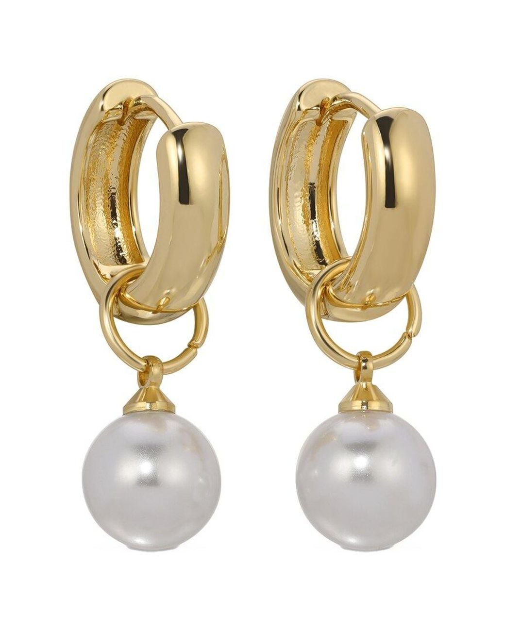 Eye Candy LA Metallic Glass Pearl Drop Earring