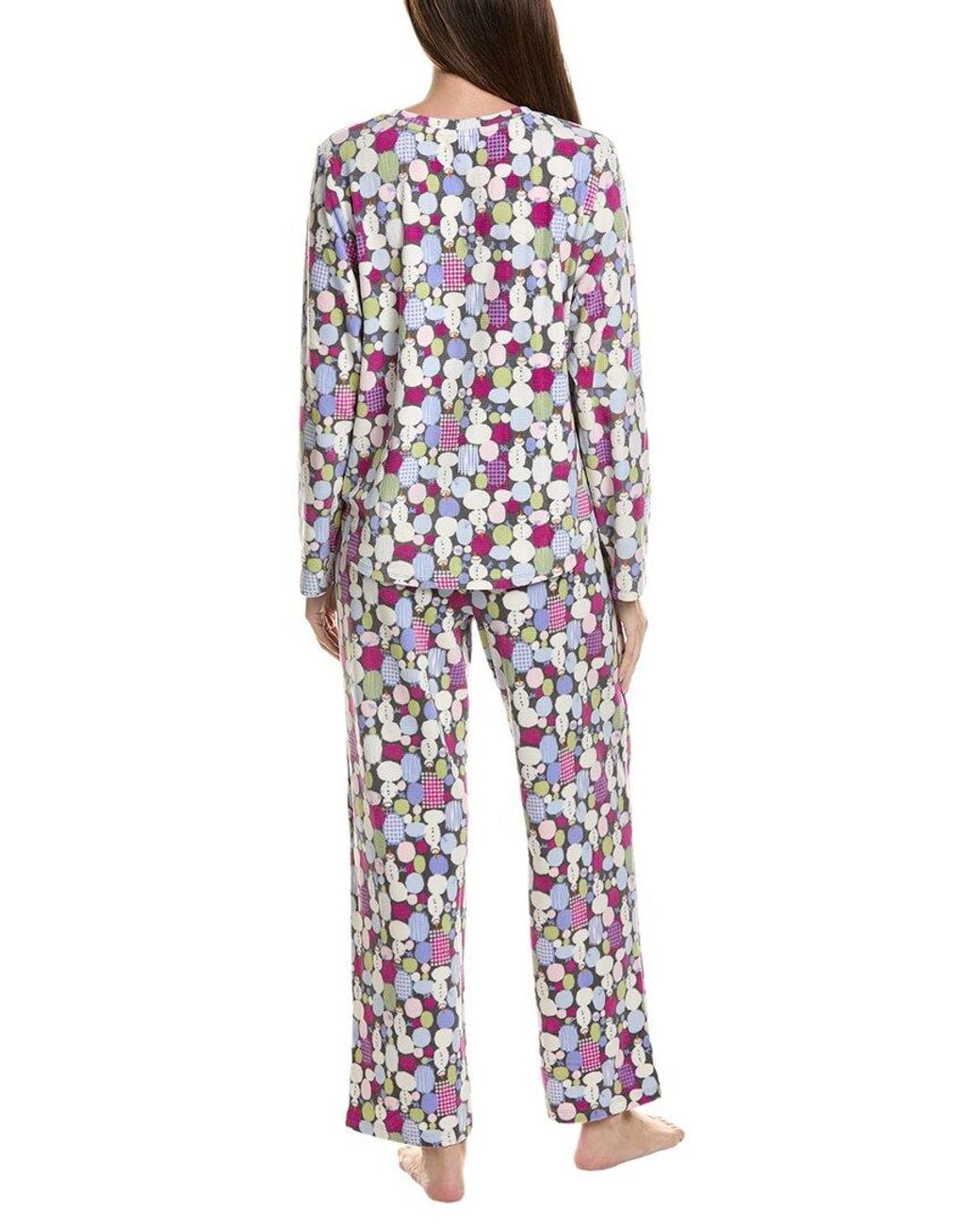 Hue Gray 2Pc Waffle Fleece Pajama Set