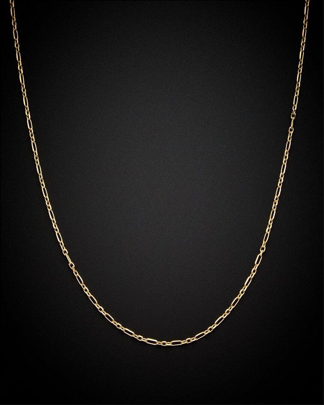 Italian Gold Black 14k Figaro Forzantina Necklace