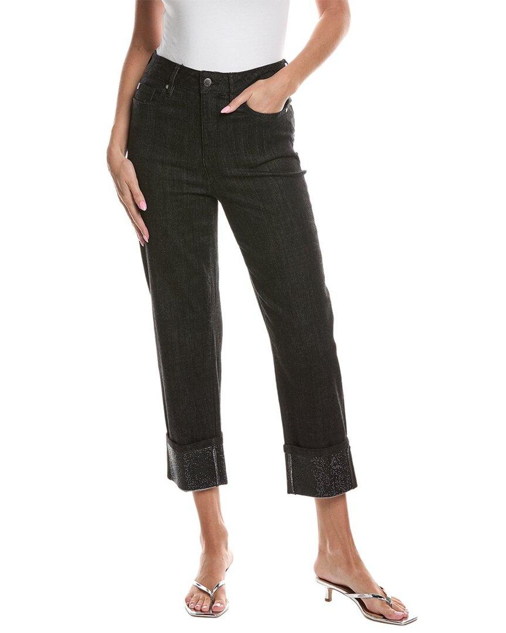 Karl Lagerfeld Black Crystal Cuff Denim Pant