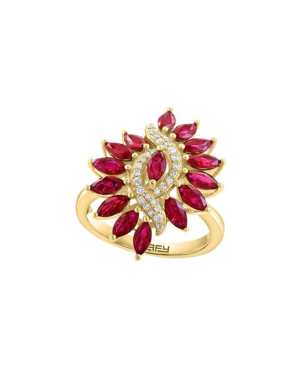Effy Fine Jewelry Red 14K 2.57 Ct. Tw. Diamond & Ruby Ring