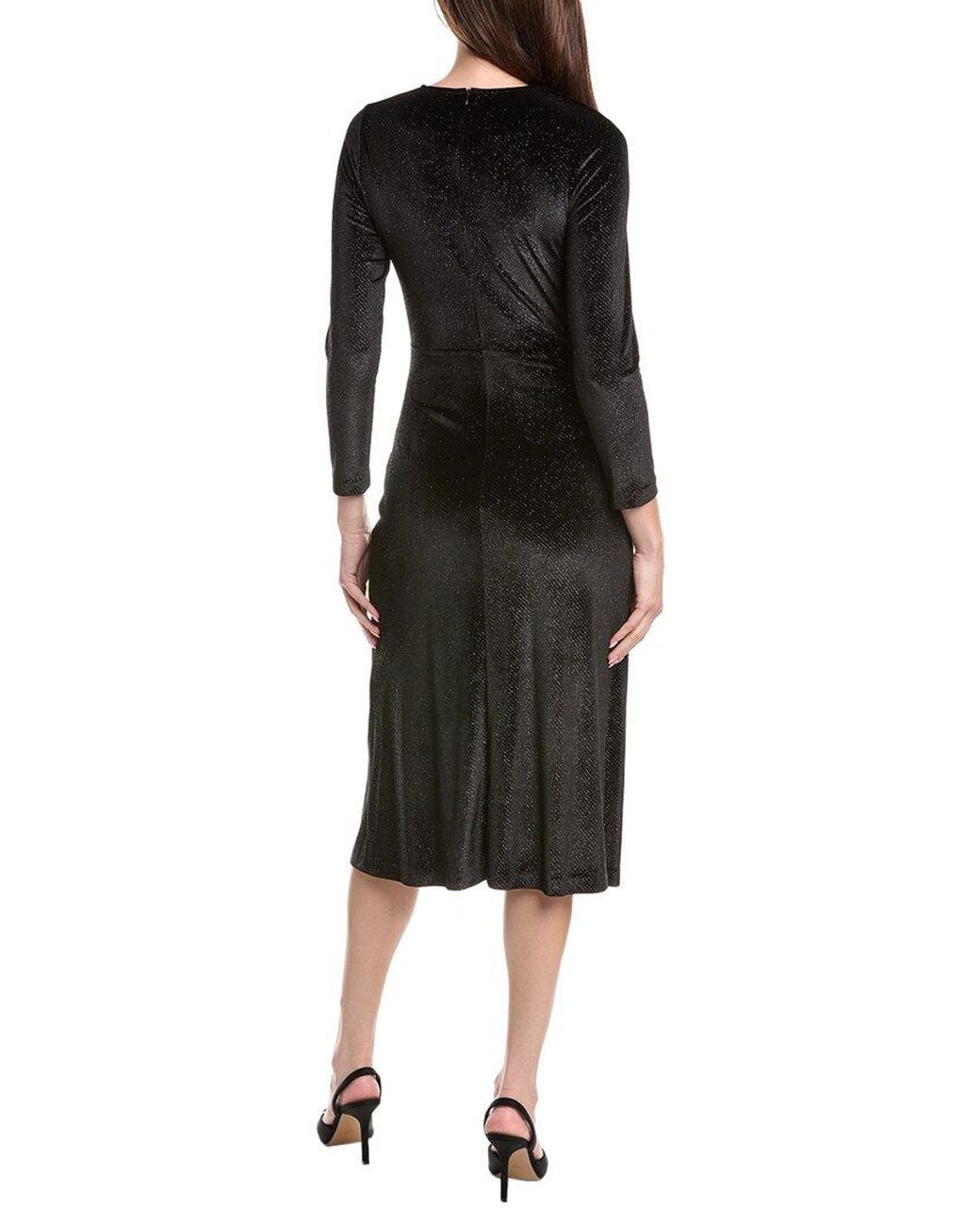 Sandro Black Glitter Velvet Midi Dress