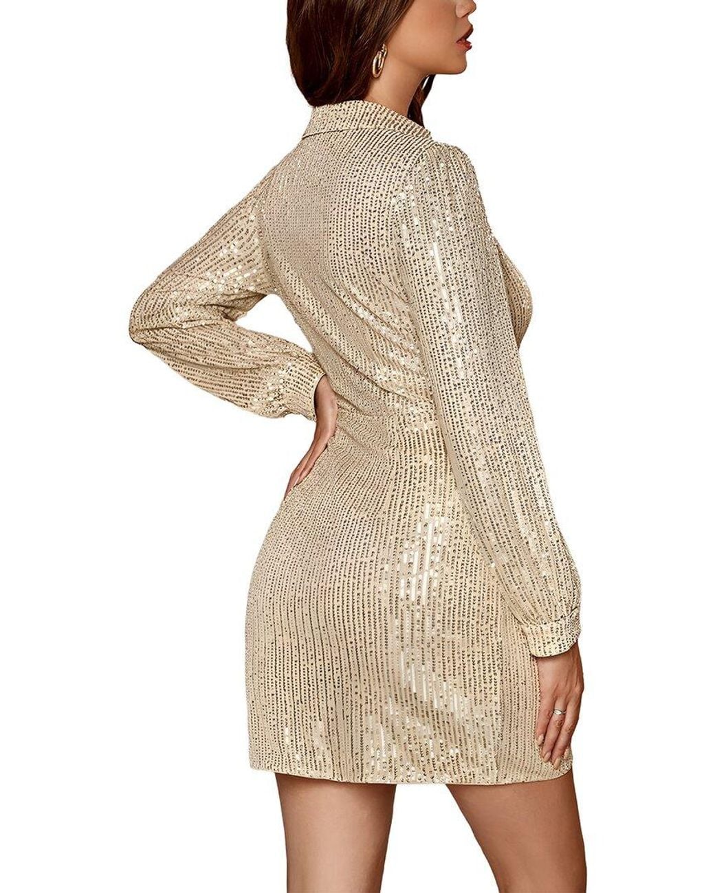 Vincent Natural Embellished Mini Dress