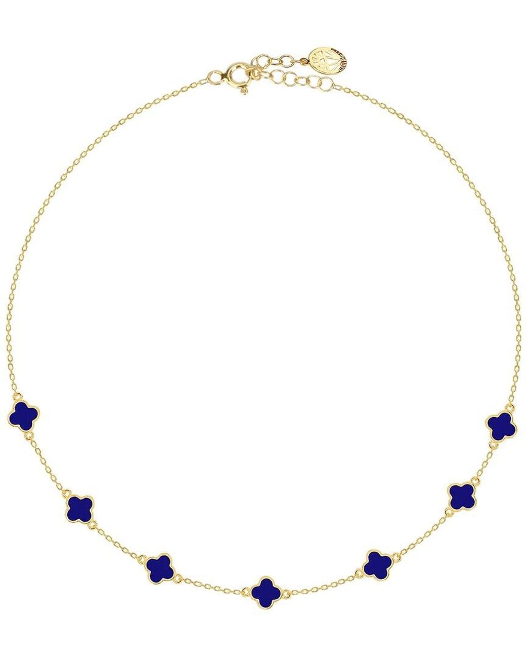 Gabi Rielle Multicolor 14k Over Silver Clover Necklace